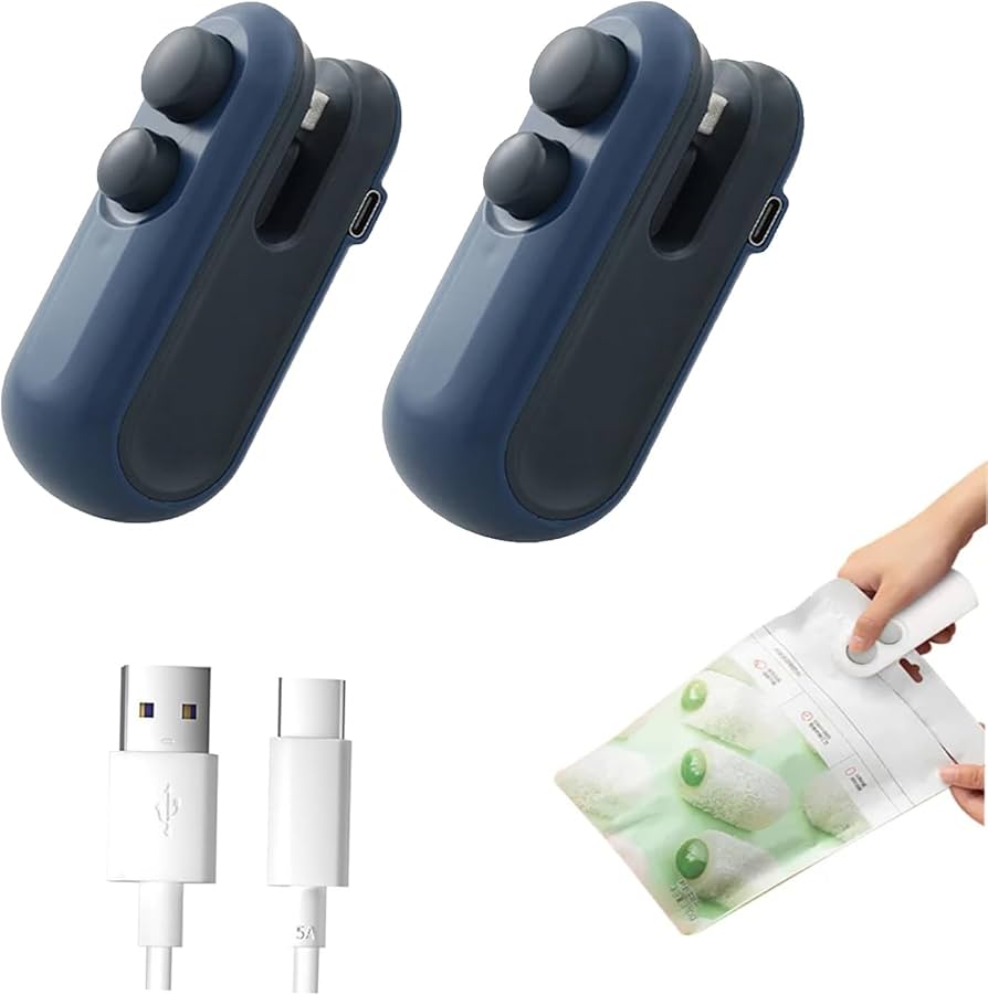 2-in-1 Mini Bag Sealer and Cutter – Seal & Cut with Ease Portable Machine